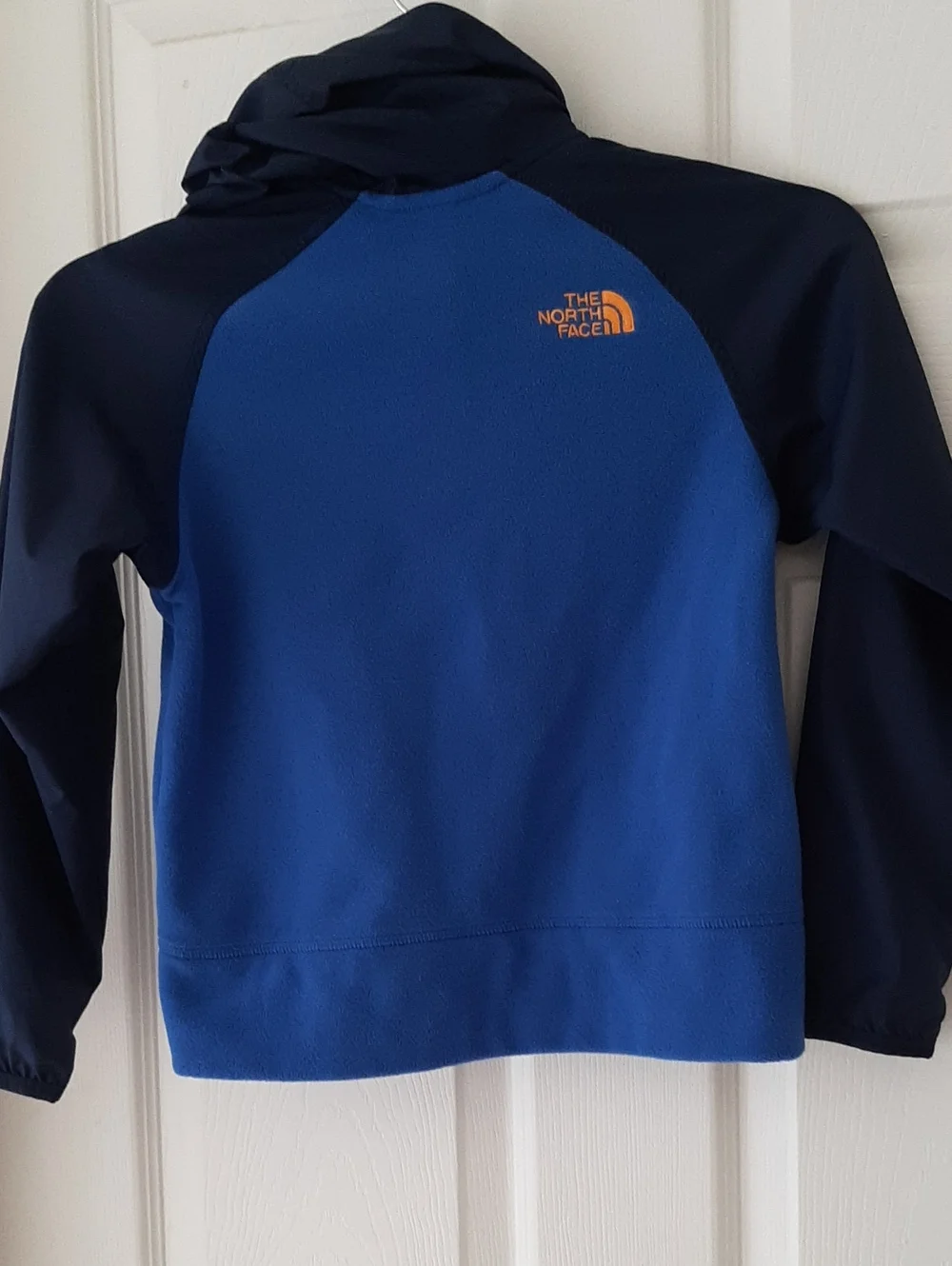 The North Face Blue & Navy Fleece Hoodie with Orange Zip NWT XS(6)